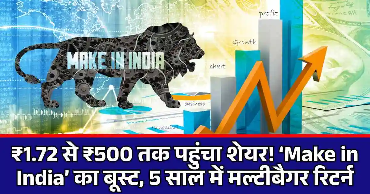 ₹1.72 से ₹500 तक पहुंचा शेयर! ‘Make in India’ का बूस्ट, 5 साल में मल्टीबैगर रिटर्न